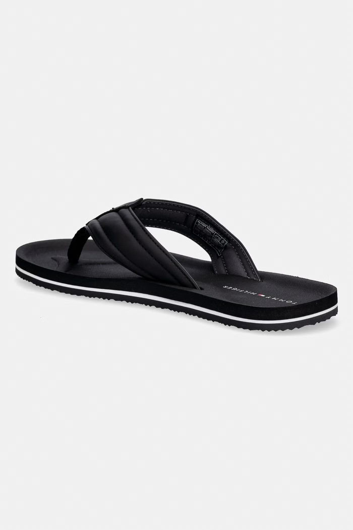 Încălțăminte Tommy Hilfiger șlapi pentru bărbați HILFIGER PADDED BEACH SANDAL FM0FM05801 negru