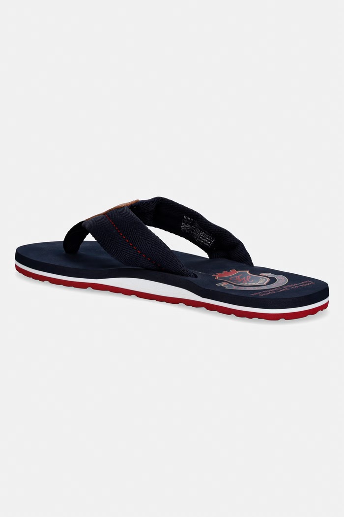 Încălțăminte Tommy Hilfiger șlapi pentru bărbați PATCH HILFIGER BEACH SANDAL FM0FM05804 bleumarin