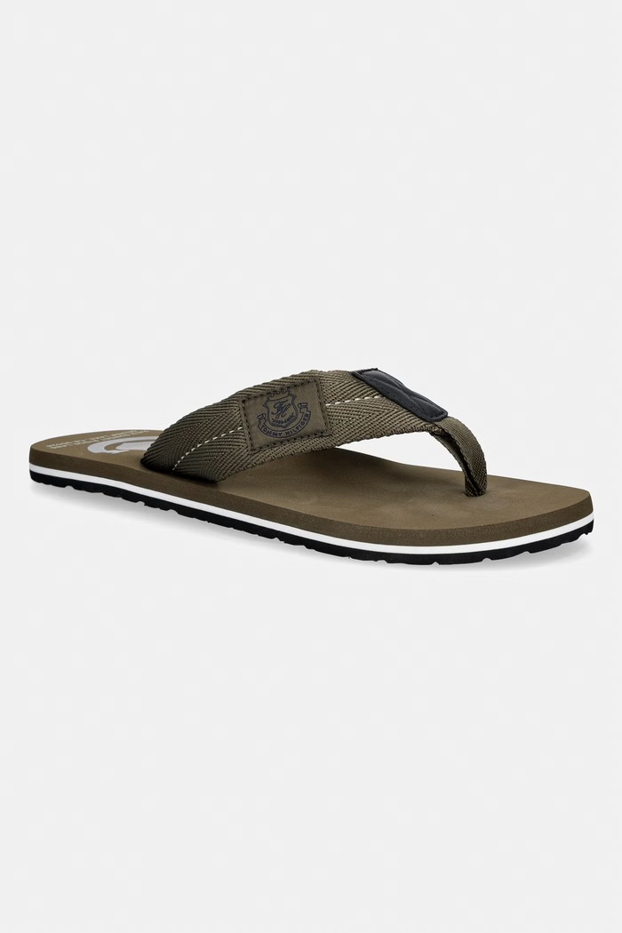 Tommy Hilfiger șlapi pentru bărbați PATCH HILFIGER BEACH SANDAL verde FM0FM05804