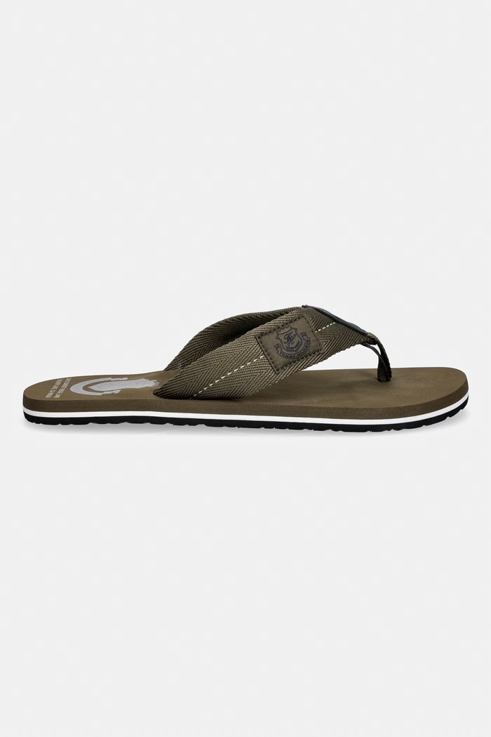Tommy Hilfiger șlapi pentru bărbați PATCH HILFIGER BEACH SANDAL FM0FM05804 verde SS26