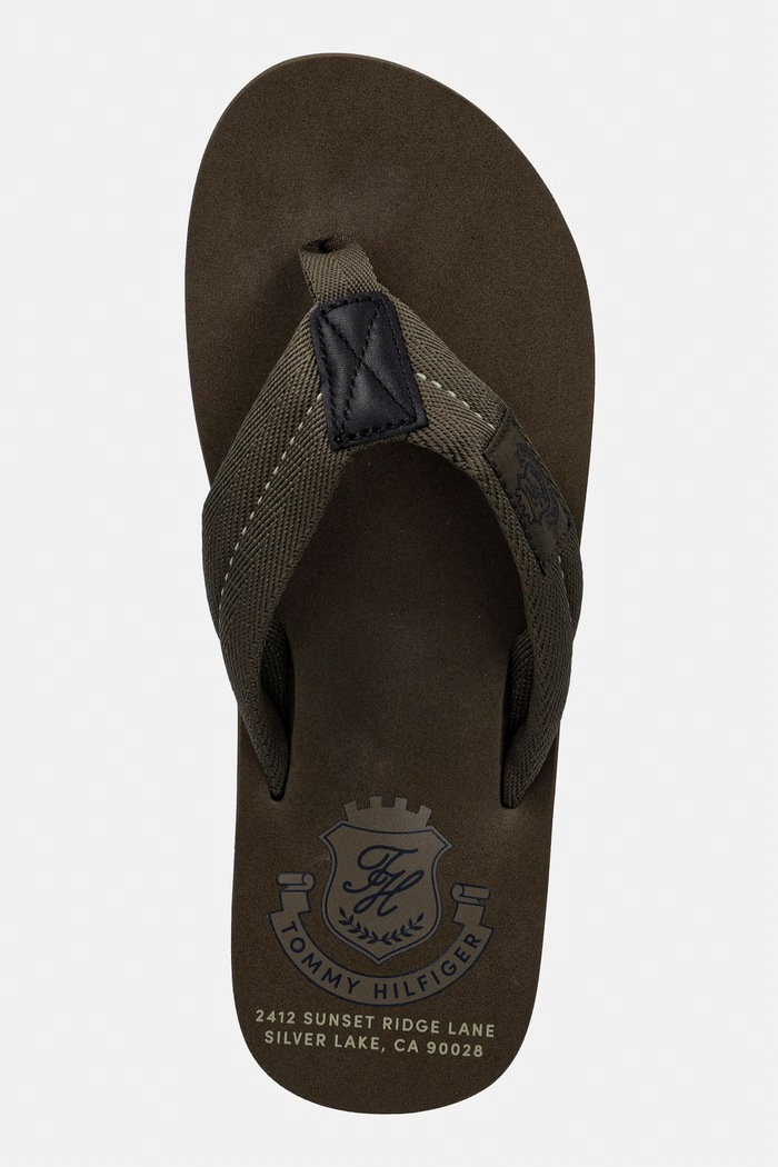 Tommy Hilfiger șlapi pentru bărbați PATCH HILFIGER BEACH SANDAL verde FM0FM05804