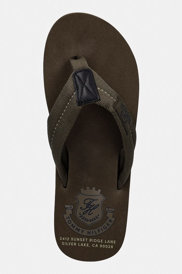 Tommy Hilfiger șlapi pentru bărbați PATCH HILFIGER BEACH SANDAL verde FM0FM05804