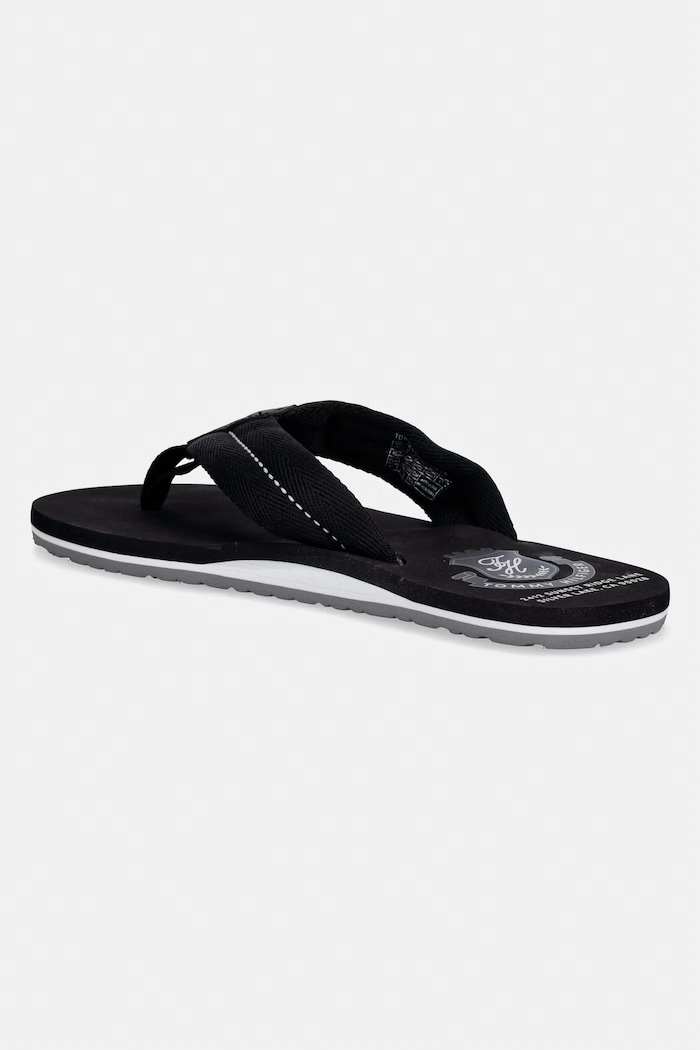 Încălțăminte Tommy Hilfiger șlapi pentru bărbați PATCH HILFIGER BEACH SANDAL FM0FM05804 negru