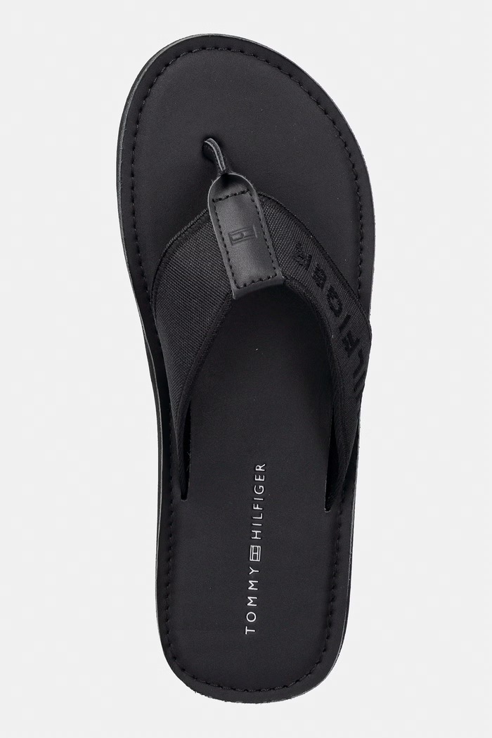 Tommy Hilfiger japonki męskie HILFIGER LEATHER BEACH SANDAL czarny FM0FM05808