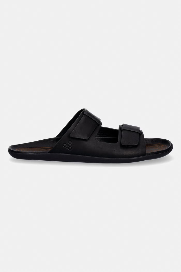 Vivobarefoot šľapky pánske kožené SENSUS YIN SLIDE 309564 čierna SS26