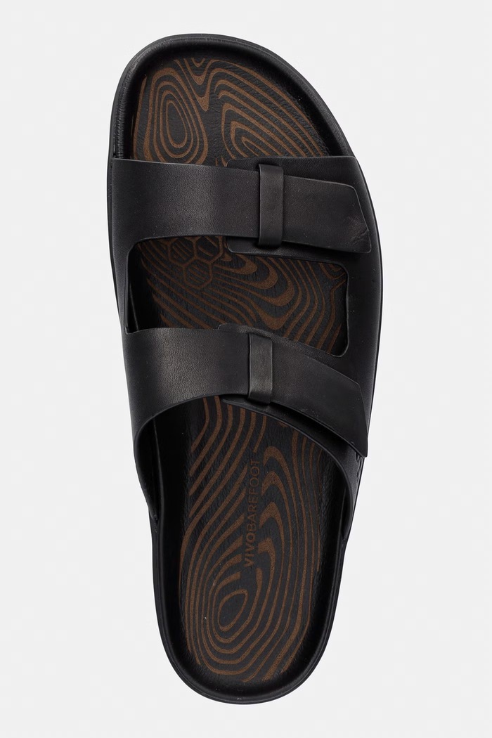 Vivobarefoot šľapky pánske kožené SENSUS YIN SLIDE čierna 309564