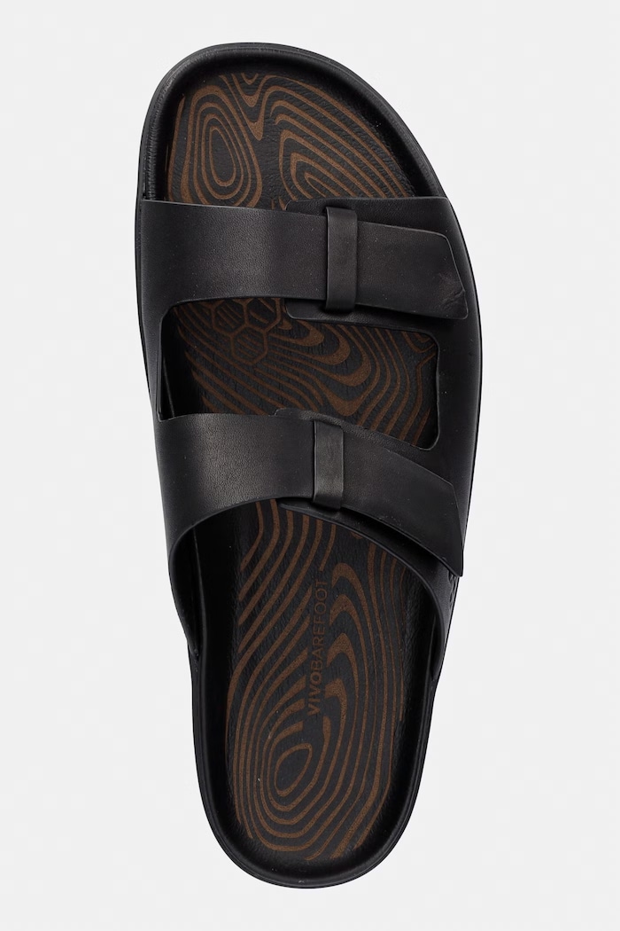 Vivobarefoot šľapky pánske kožené SENSUS YIN SLIDE čierna 309564