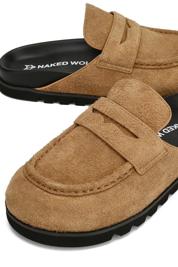 Semišové šľapky Naked Wolfe Cord béžová Cord.Desert