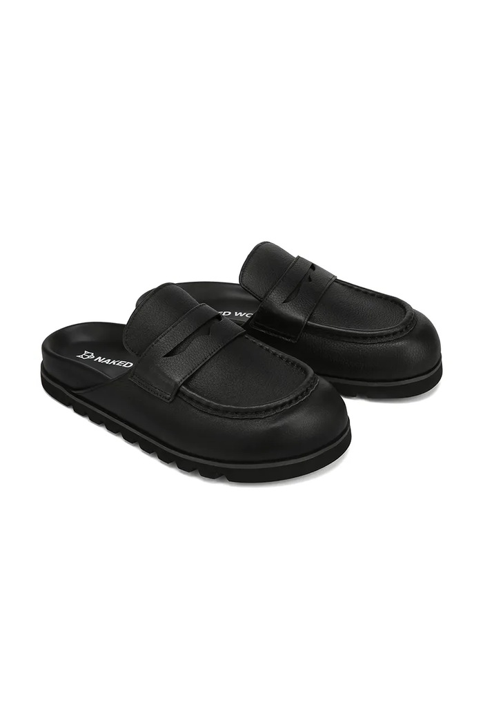 Kožené šľapky Naked Wolfe Cord Cord.Black.Pebble čierna SS26