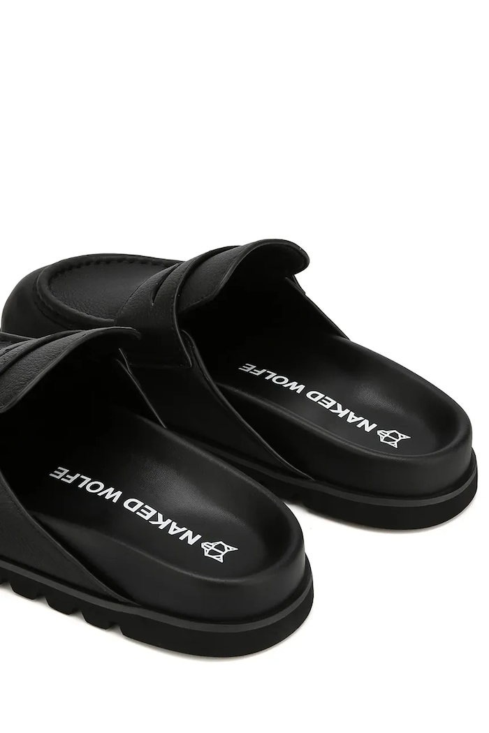 Obuv Kožené šľapky Naked Wolfe Cord Cord.Black.Pebble čierna