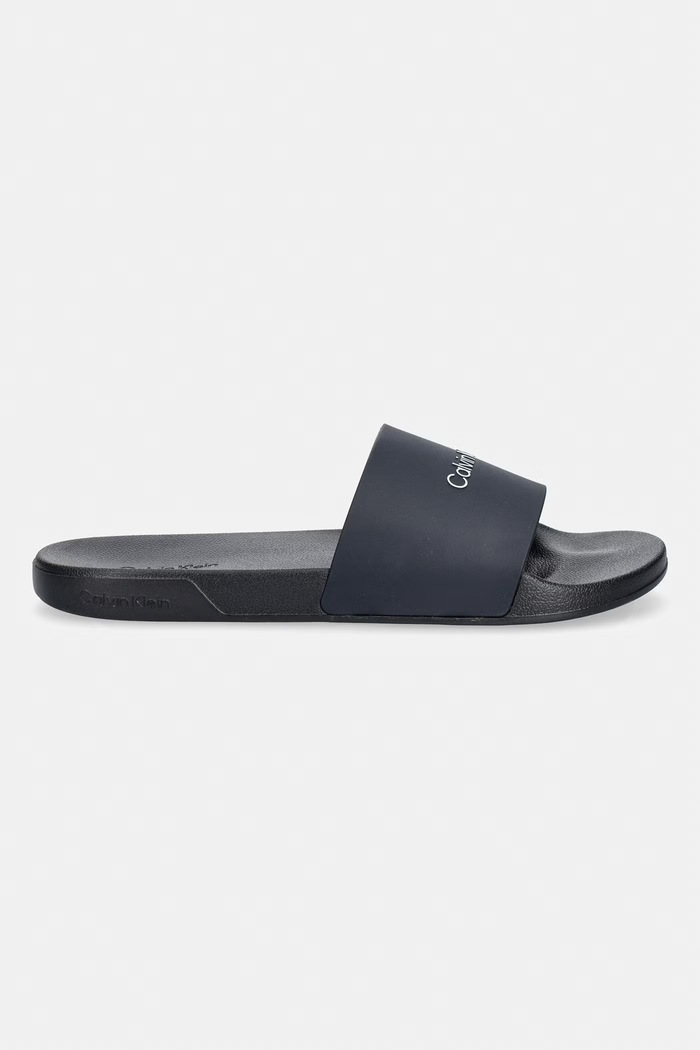 Calvin Klein klapki z odkrytymi palcami męskie ESS SLIDE MONOBRAND CV HM0HM02107 granatowy SS26
