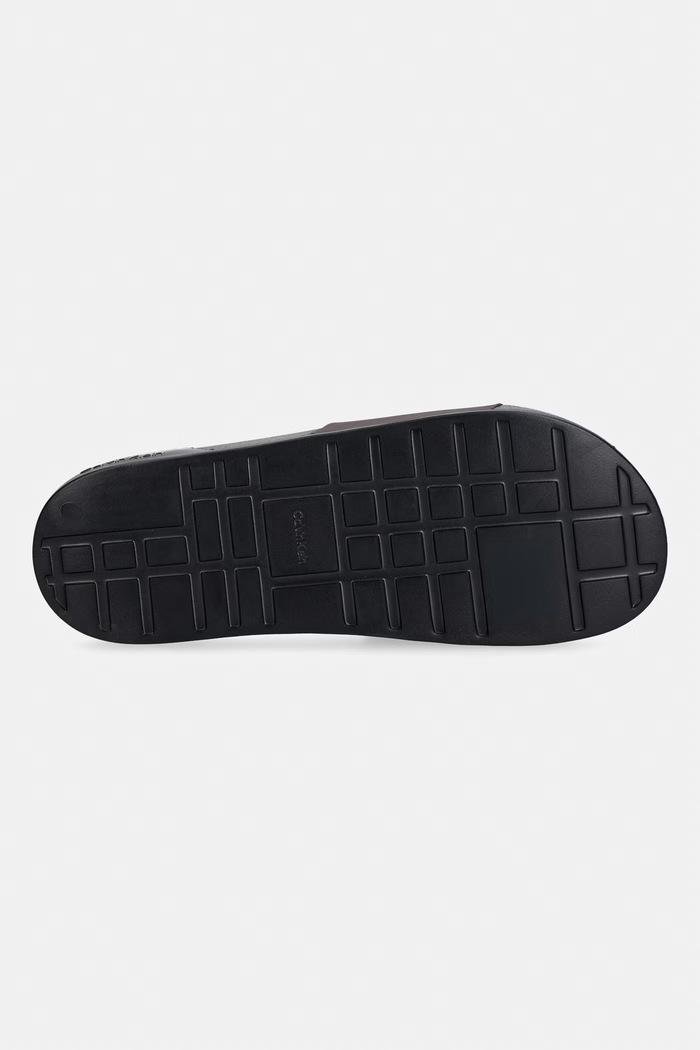 Calvin Klein klapki z odkrytymi palcami męskie ESS SLIDE MONOBRAND CV HM0HM02107 brązowy