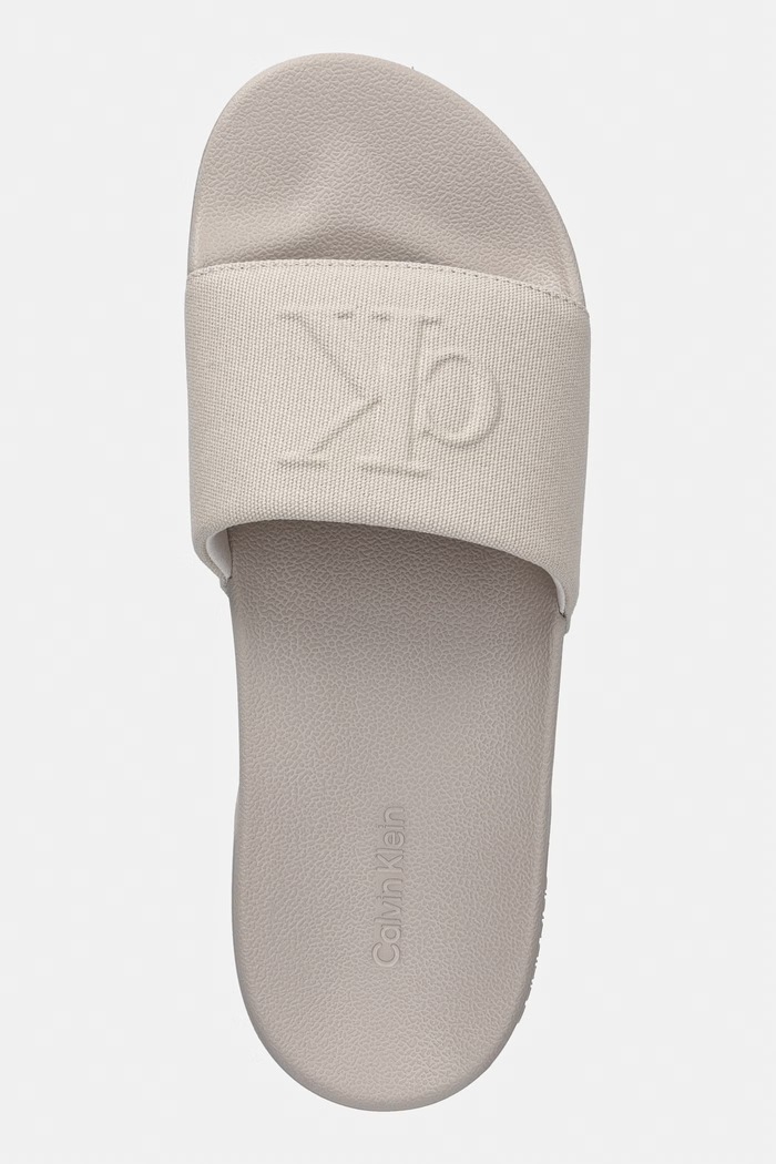 Calvin Klein papuci pentru bărbați ESS SLIDE HF MONOGRAM CV bej HM0HM02109