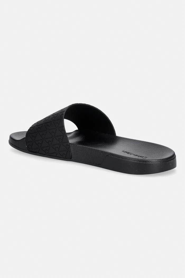 Obuwie Calvin Klein klapki z odkrytymi palcami męskie ESS SLIDE PU AOP HM0HM02110 czarny