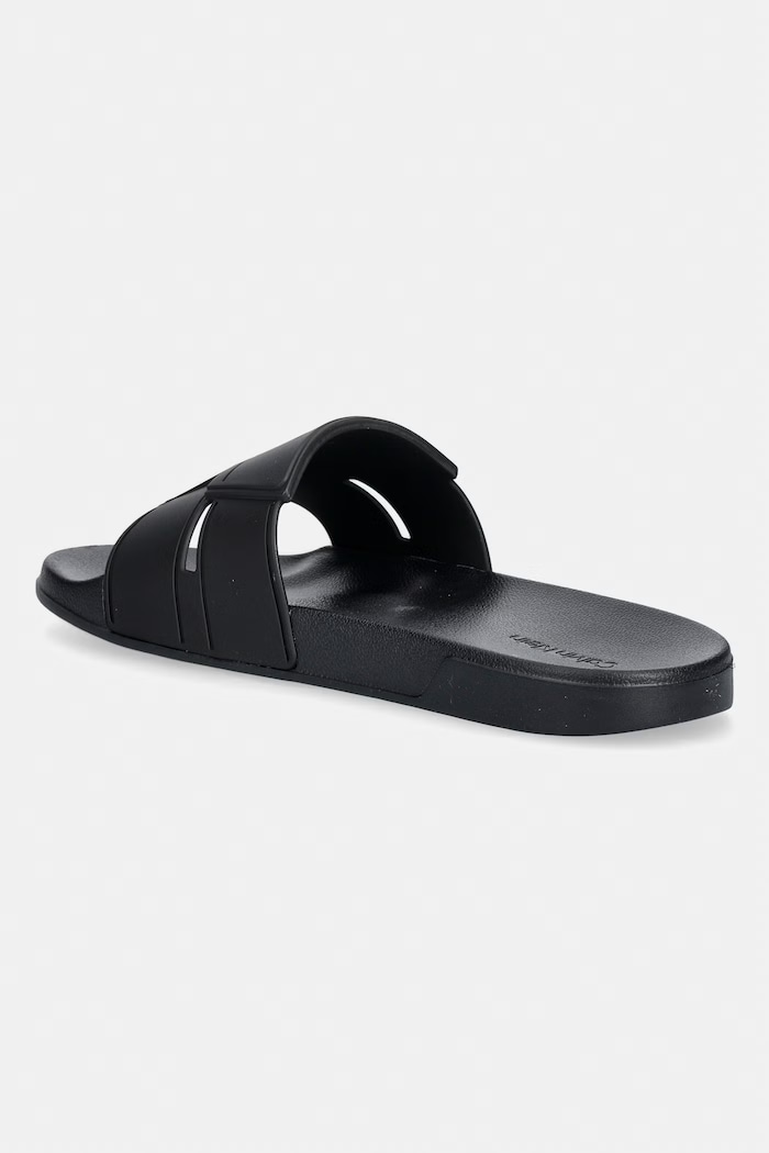 Obuwie Calvin Klein klapki z odkrytymi palcami męskie ESS SLIDE DOUBLE T HM0HM02111 czarny