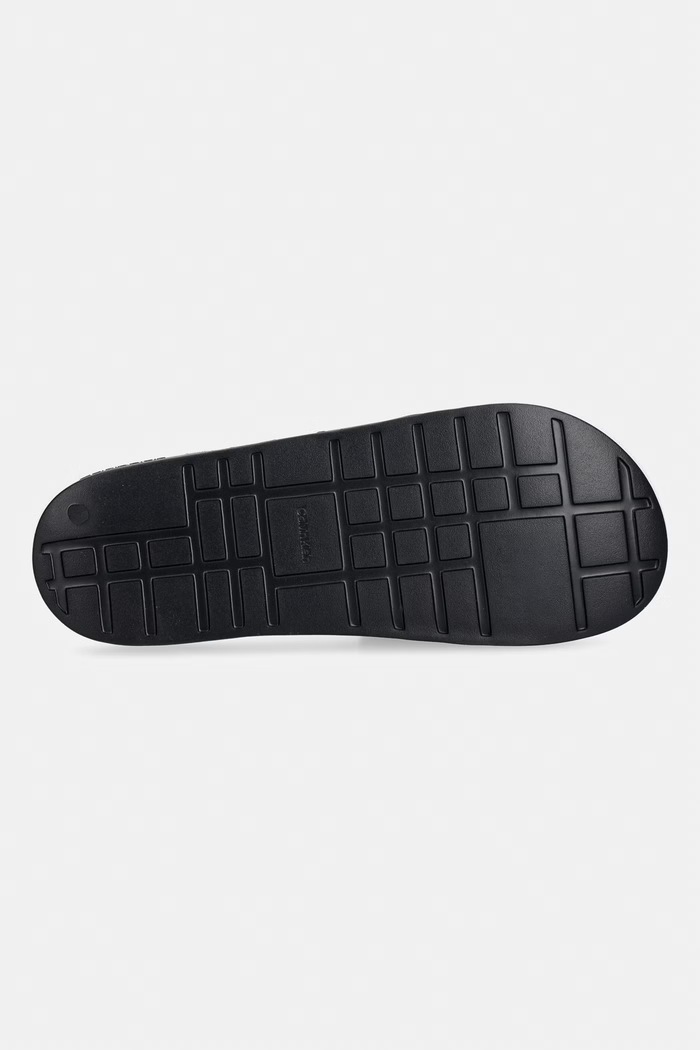 Calvin Klein klapki z odkrytymi palcami męskie ESS SLIDE DOUBLE T HM0HM02111 czarny