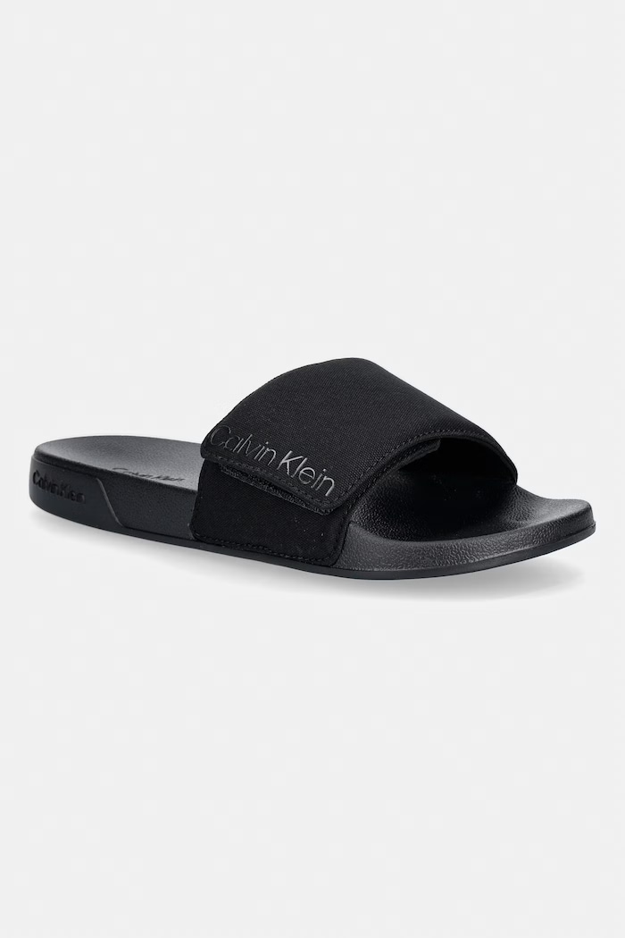 Calvin Klein šľapky s otvorenými prstami pánske ESS SLIDE ADJ MONOBRAND CV čierna HM0HM02115