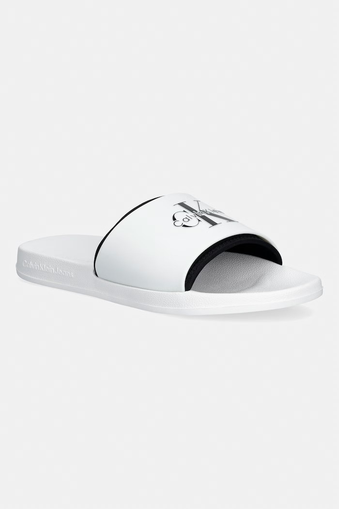 Calvin Klein papuci pentru bărbați ESS SLIDE RUBBER NEOPRENE alb HM0HM02229