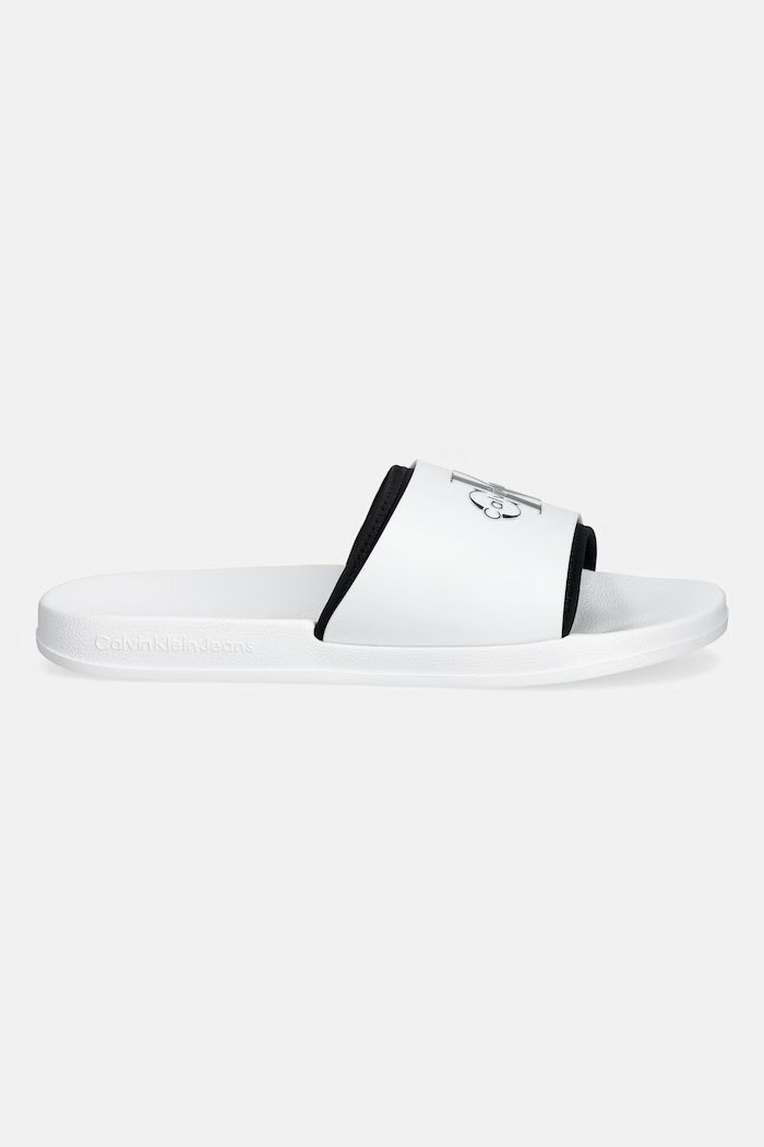 Calvin Klein papuci pentru bărbați ESS SLIDE RUBBER NEOPRENE HM0HM02229 alb SS26
