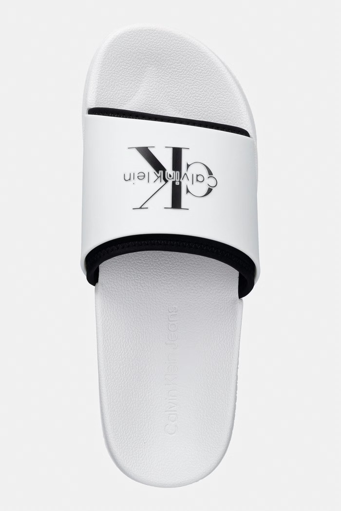 Calvin Klein papuci pentru bărbați ESS SLIDE RUBBER NEOPRENE alb HM0HM02229