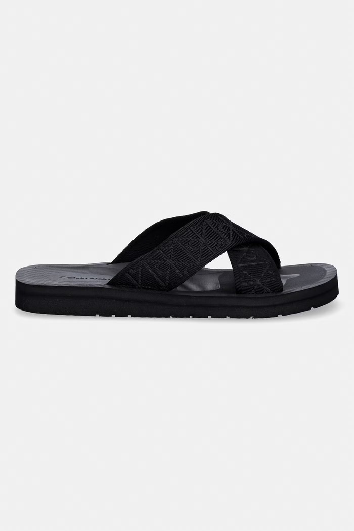 Calvin Klein papuci pentru bărbați ESS DIECUT XCROSS WB AOP HM0HM02093 negru SS26