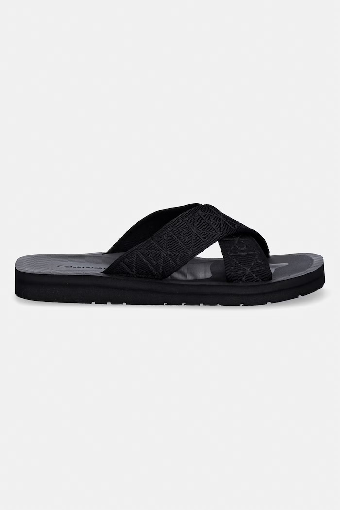 Calvin Klein papuci pentru bărbați ESS DIECUT XCROSS WB AOP HM0HM02093 negru SS26