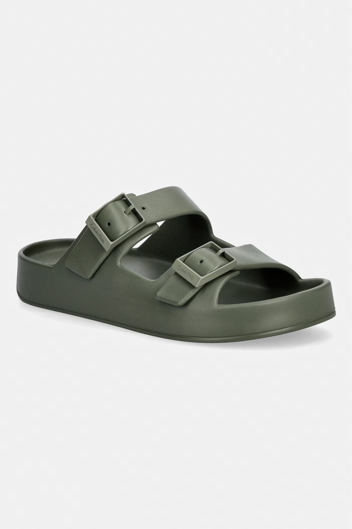 Calvin Klein natikači moški ERGON EVA DOUBLE BAR SANDAL zelena HM0HM02116