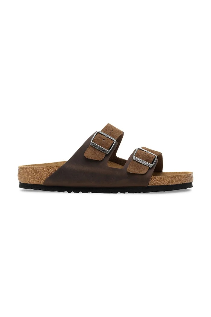 Birkenstock papuci pentru bărbați din piele întoarsă Arizona maro 1030677.N