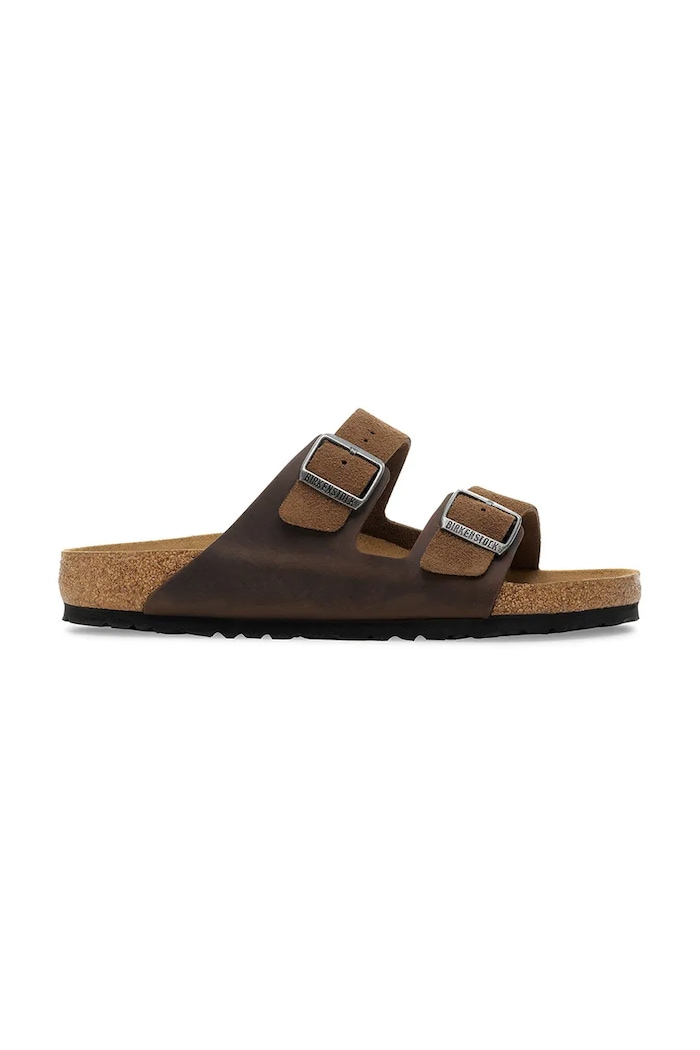 Birkenstock papuci pentru bărbați din piele întoarsă Arizona maro 1030677.N