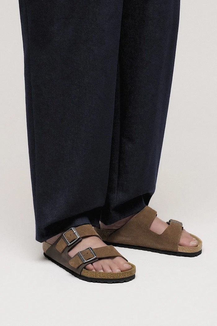 Birkenstock papuci pentru bărbați din piele întoarsă Arizona 1030677.N