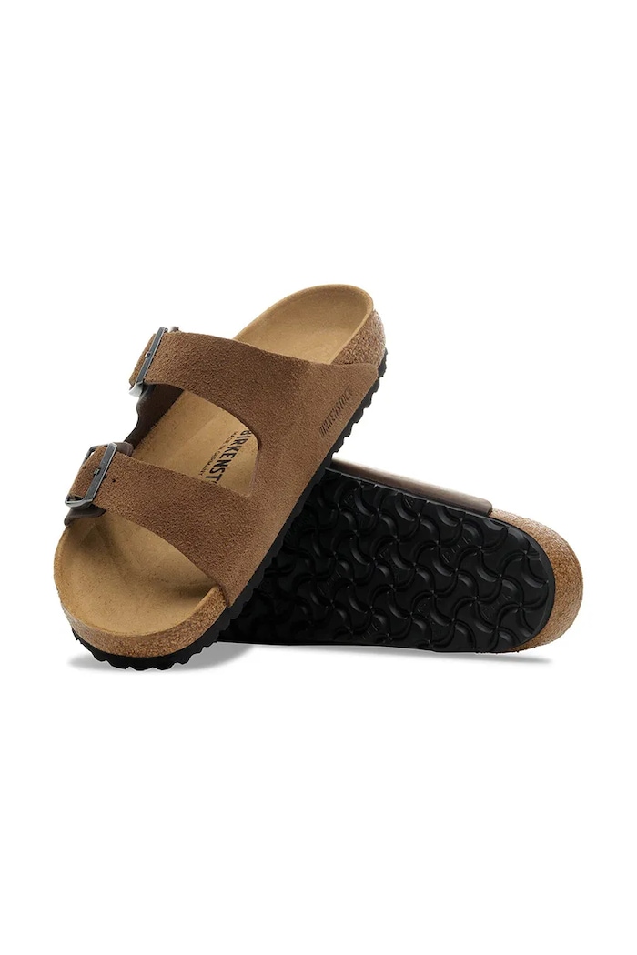 Birkenstock papuci pentru bărbați din piele întoarsă Arizona 1030677.N maro