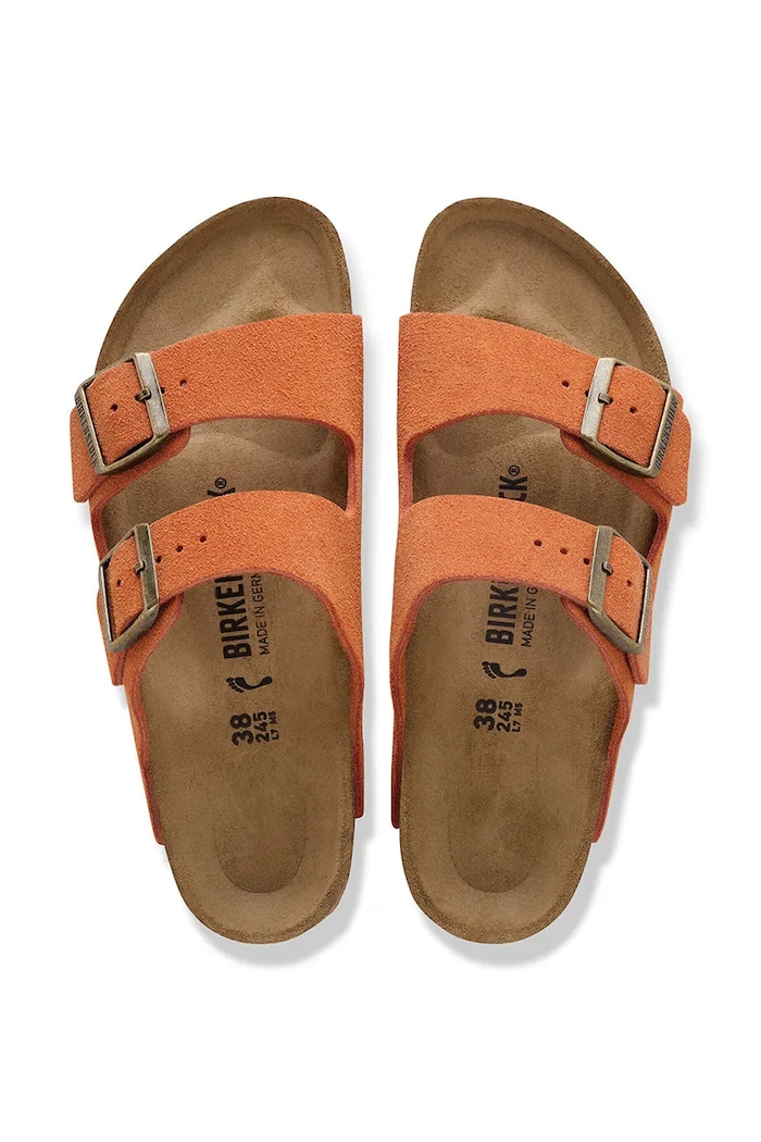 Birkenstock klapki męskie zamszowe Arizona pomarańczowy 1031123