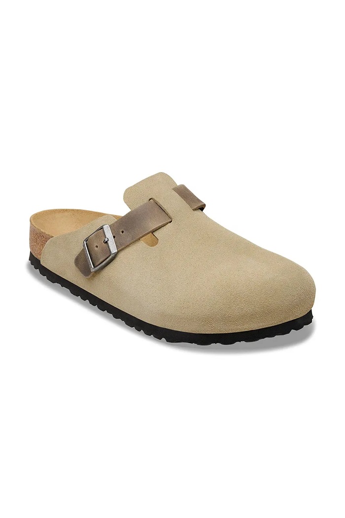 Birkenstock Boston papuci mocasini pentru bărbați piele întoarsă 1031516 verde SS26