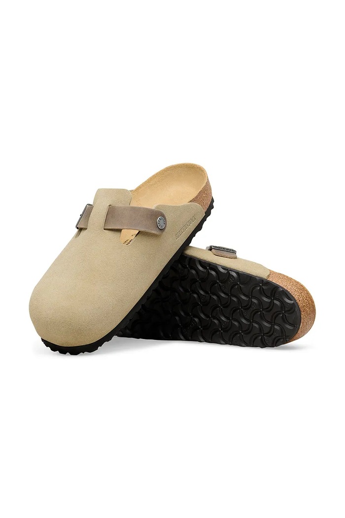 Birkenstock Boston papuci mocasini pentru bărbați piele întoarsă 1031516 verde