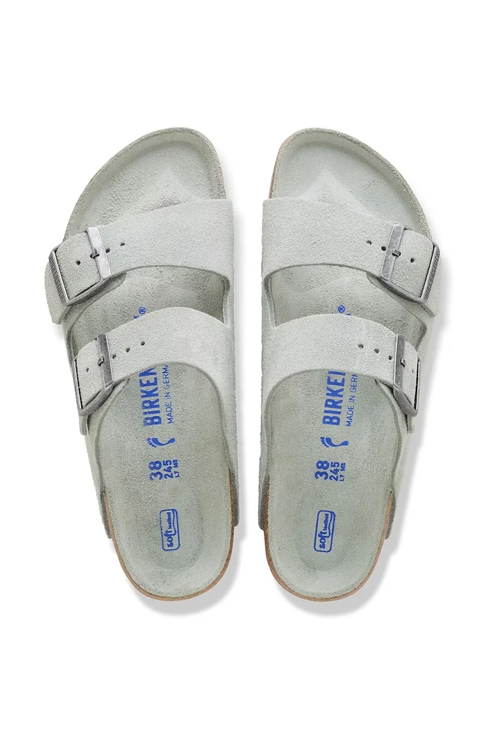 Birkenstock klapki męskie zamszowe Arizona zielony 1031576