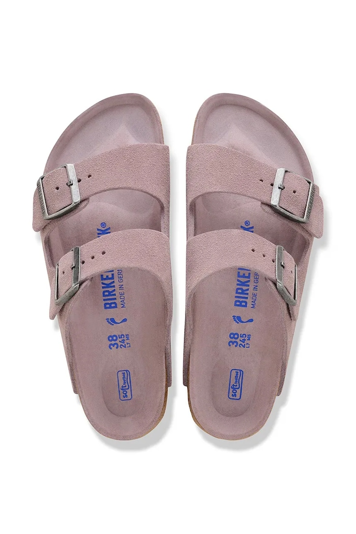 Birkenstock klapki męskie zamszowe Arizona fioletowy 1031660