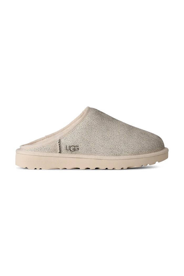 UGG papuče pánske kožené M Classic Slip-On Crackle béžová 1177750.JSM