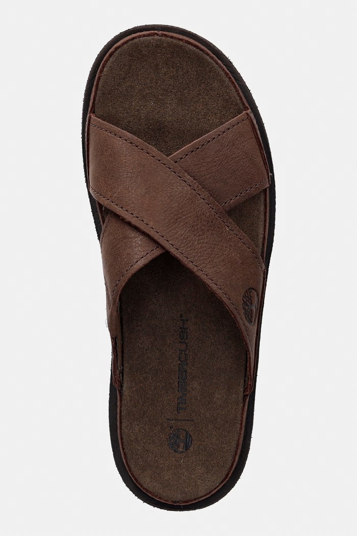 Timberland papuci pentru bărbați, din piele Casco Cove Slide maro TB0A2M17W011