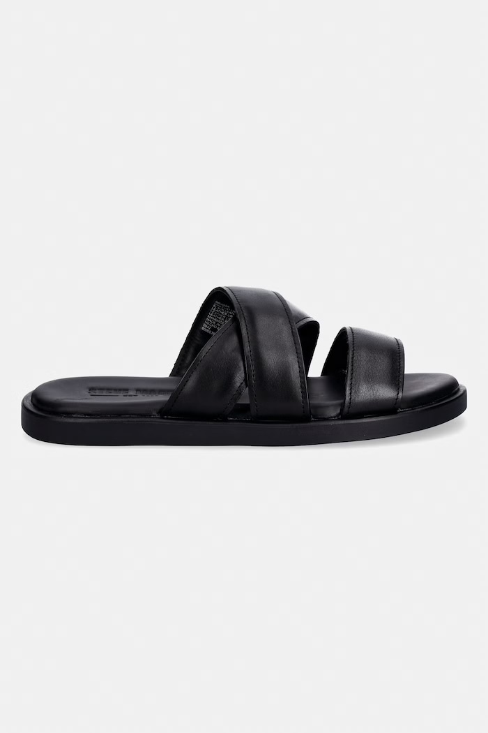 Steve Madden ciabatte slide in pelle Grabba 12000926.017 nero SS26
