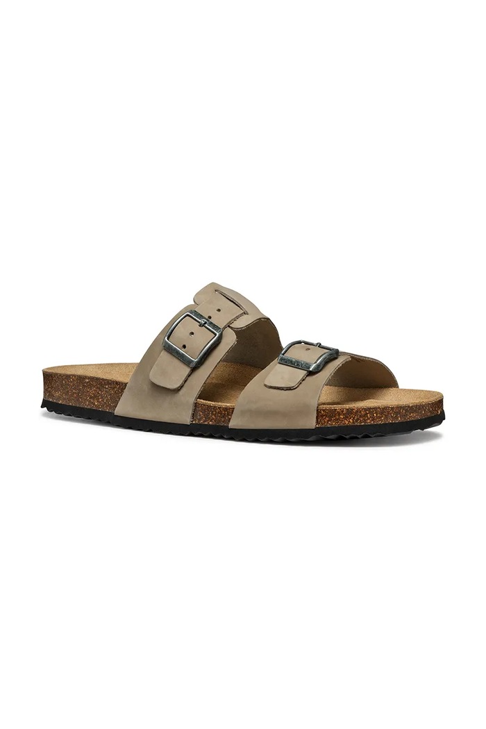 Παντόφλες σουέτ Geox U SANDAL GHITA U159VB00032C1018 καφέ SS26