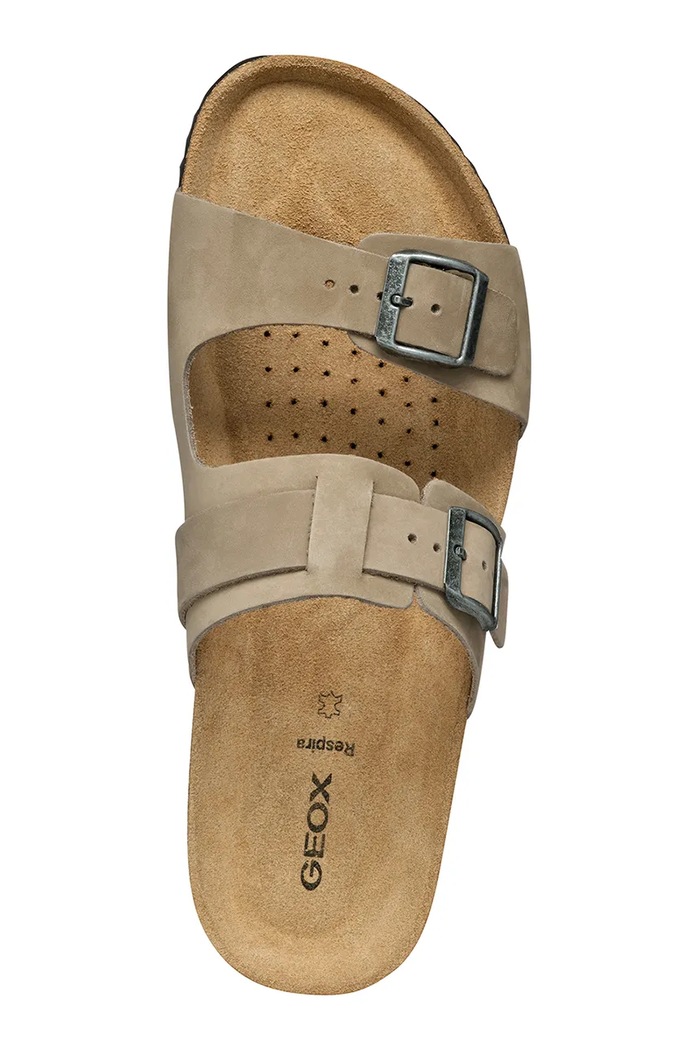 Παντόφλες σουέτ Geox U SANDAL GHITA U159VB00032C1018 καφέ