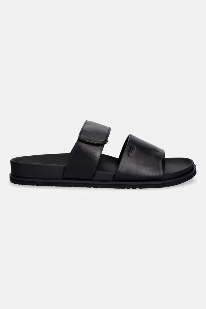 BOSS šľapky pánske kožené Hedrik 50563153.001 čierna SS26