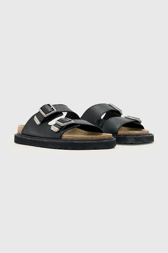 Semišové šľapky AllSaints Randal Sandal M003FE čierna SS26