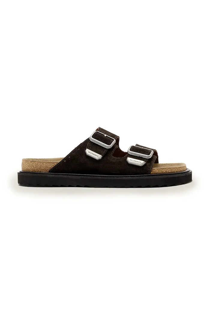 Semišové šľapky AllSaints Randal Sandal hnedá M002FC