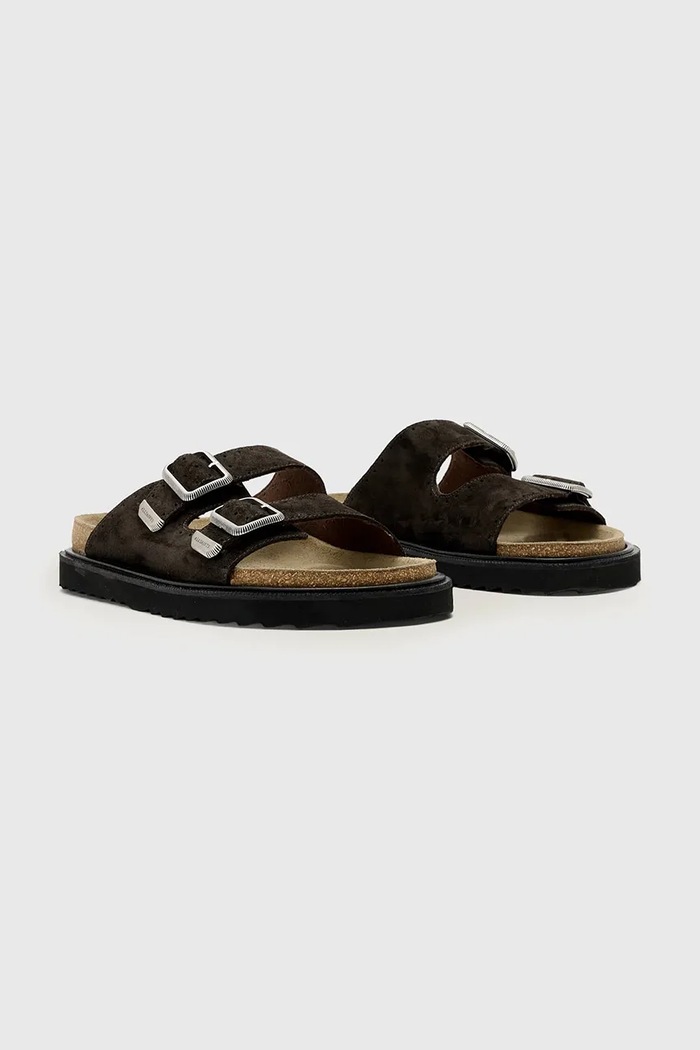 Semišové šľapky AllSaints Randal Sandal M002FC hnedá SS26