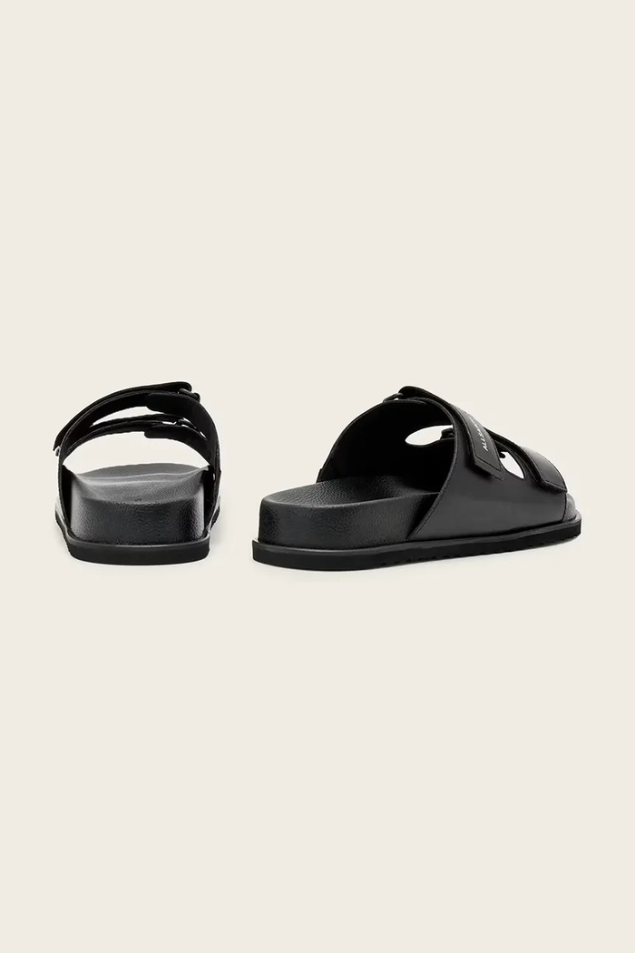 Încălțăminte AllSaints papuci bărbați din piele Vex Sandal M032FE negru
