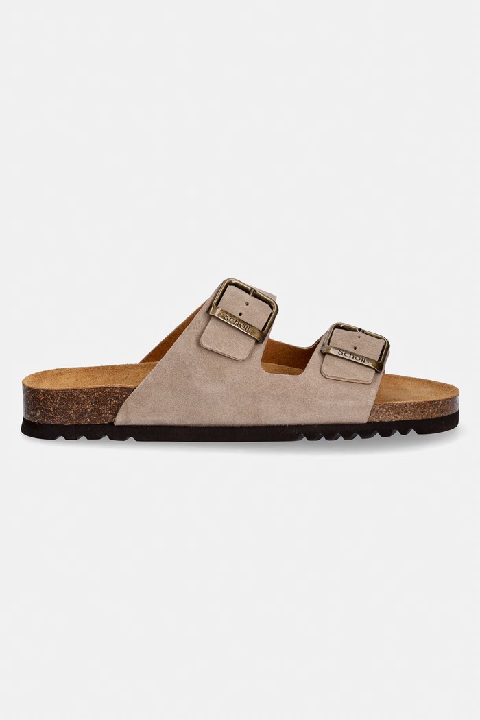 Scholl papuci pentru bărbați, din piele întoarsă JULIEN F325792361 bej SS26