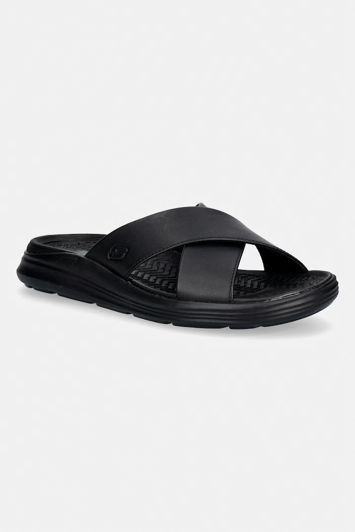 Skechers σαγιονάρες Ανδρικές δερμάτινες SARGO μαύρο 205627