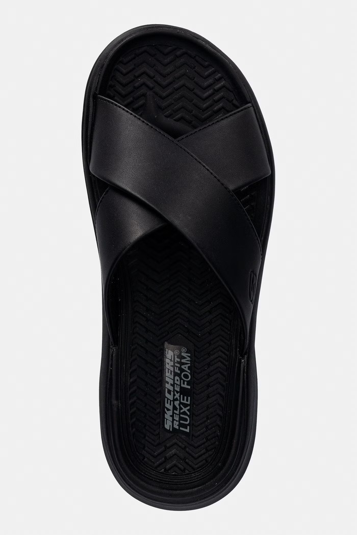 Skechers σαγιονάρες Ανδρικές δερμάτινες SARGO μαύρο 205627