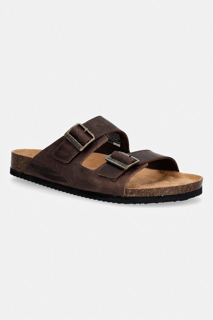 Nubukové šľapky Skechers AIDAN hnedá 205712